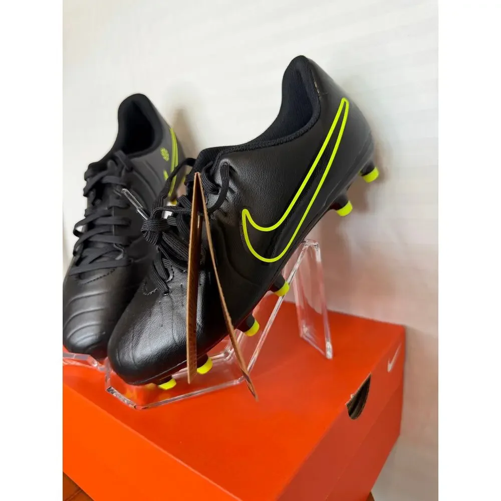 Nike Jr Legend 10 Club FG/MG Soccer Cleats Youth 5.5Y Black Volt NWT